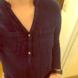 Michael Stars Navy 3/4 /long sleeve shirt